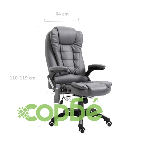 Масажен офис стол, антрацит, изкуствена кожа ➤ топ цена ➤ sorbe.bg