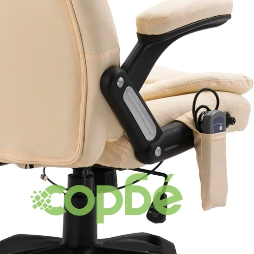 Масажен офис стол, кремав, изкуствена кожа ➤ топ цена ➤ sorbe.bg