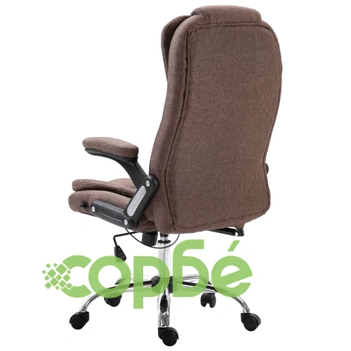 Офис стол, кафяв, полиестер ➤ топ цена ➤ sorbe.bg