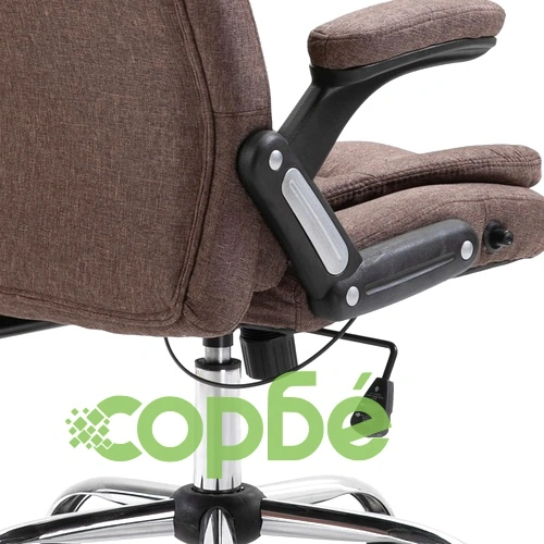 Офис стол, кафяв, полиестер ➤ топ цена ➤ sorbe.bg