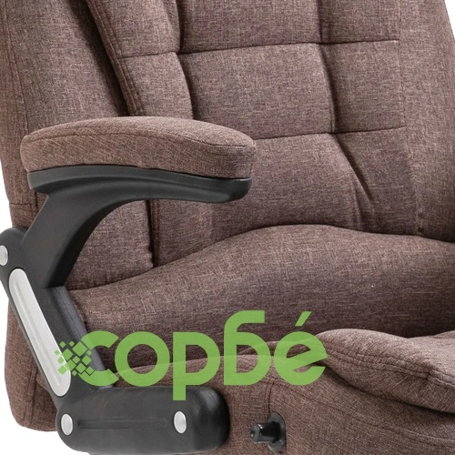 Офис стол, кафяв, полиестер ➤ топ цена ➤ sorbe.bg