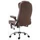 Масажен офис стол, кафяв, полиестер