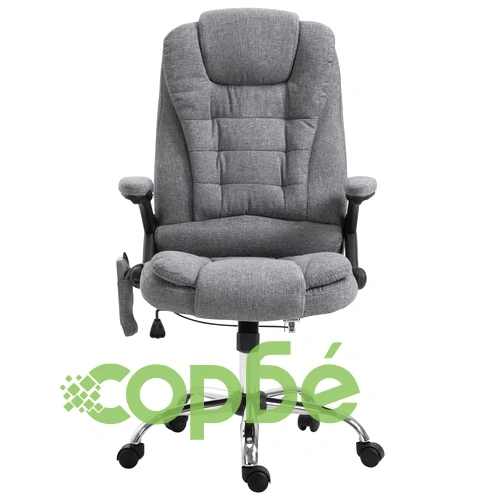 Масажен офис стол, сив, полиестер ➤ топ цена ➤ sorbe.bg