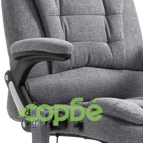 Масажен офис стол, сив, полиестер ➤ топ цена ➤ sorbe.bg