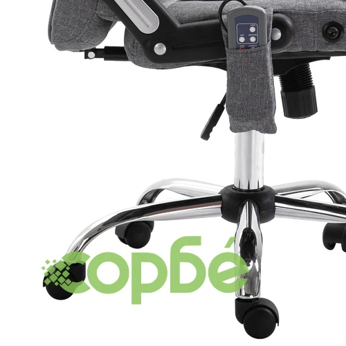 Масажен офис стол, сив, полиестер ➤ топ цена ➤ sorbe.bg