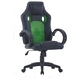 Геймърски стол, зелено, изкуствена кожа