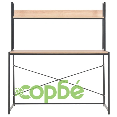 Компютърно бюро, черно и дъб, 120x60x138 см ➤ топ цена ➤ sorbe.bg