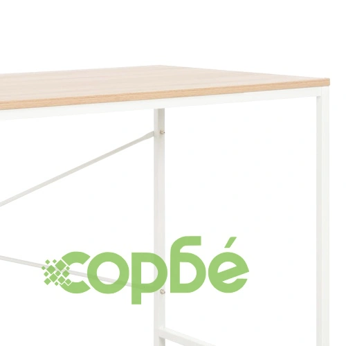 Компютърно бюро, бяло и цвят дъб, 120x60x70 см ➤ топ цена ➤ sorbe.bg