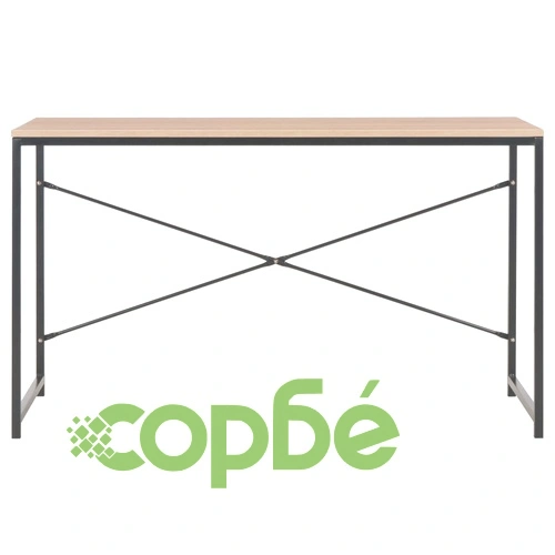 Компютърно бюро, черно и цвят дъб, 120x60x70 см ➤ топ цена ➤ sorbe.bg