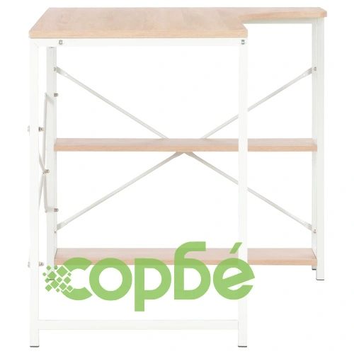 Компютърно бюро, бяло и дъб, 120x72x70 см ➤ топ цена ➤ sorbe.bg