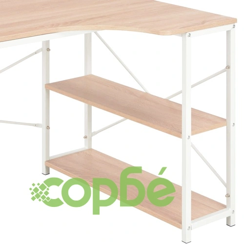 Компютърно бюро, бяло и дъб, 120x72x70 см ➤ топ цена ➤ sorbe.bg