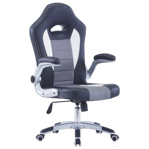 Геймърски стол, черен, изкуствена кожа