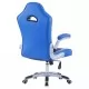 Геймърски стол, син, изкуствена кожа
