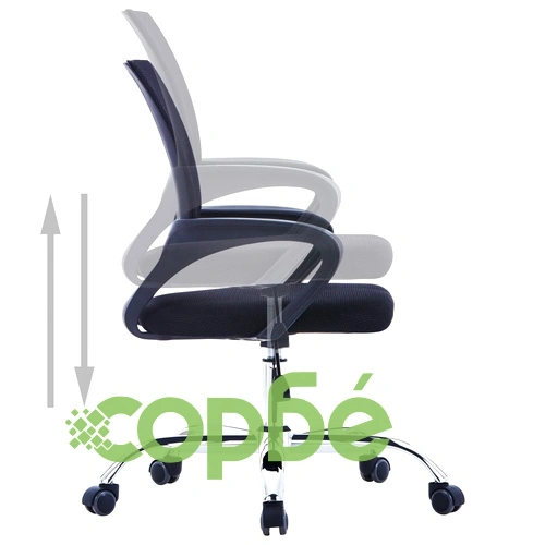 Офис стол с мрежеста облегалка, черен, текстил ➤ топ цена ➤ sorbe.bg