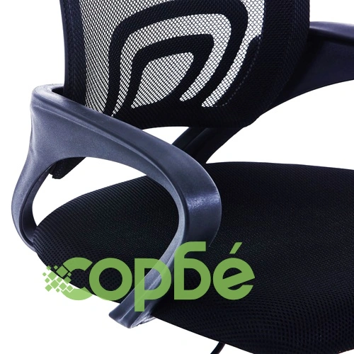 Офис стол с мрежеста облегалка, черен, текстил ➤ топ цена ➤ sorbe.bg