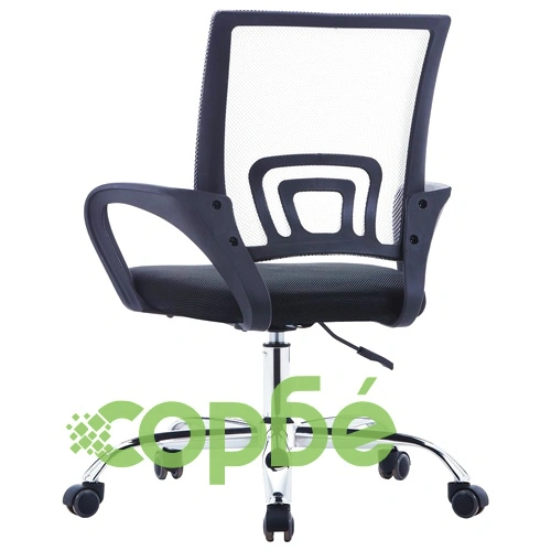 Офис стол с мрежеста облегалка, сив, текстил ➤ топ цена ➤ sorbe.bg