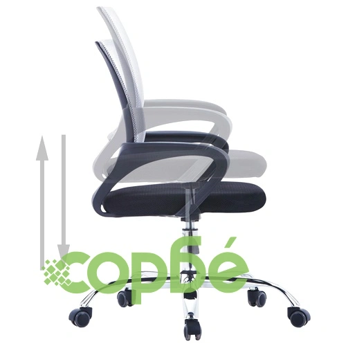 Офис стол с мрежеста облегалка, сив, текстил ➤ топ цена ➤ sorbe.bg