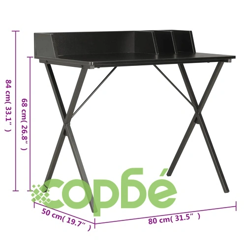 Бюро, черно, 80x50x84 см ➤ топ цена ➤ sorbe.bg