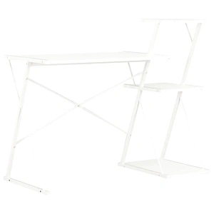 Бюро с рафт, бяло, 116x50x93 см