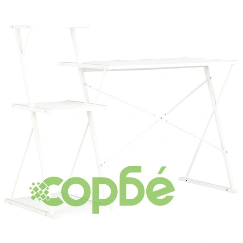 Бюро с рафт, бяло, 116x50x93 см ➤ топ цена ➤ sorbe.bg