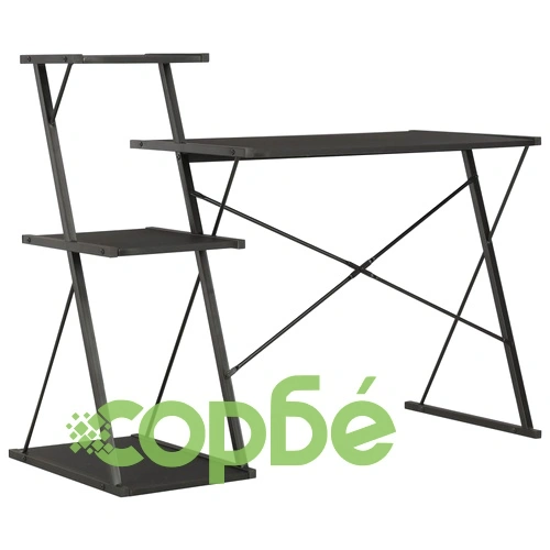 Бюро с рафт, черно, 116x50x93 см ➤ топ цена ➤ sorbe.bg