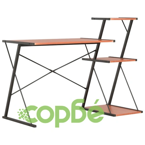 Бюро с рафт, черно и кафяво, 116x50x93 см ➤ топ цена ➤ sorbe.bg