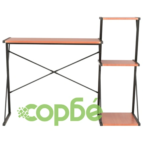 Бюро с рафт, черно и кафяво, 116x50x93 см ➤ топ цена ➤ sorbe.bg