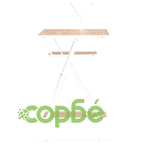 Бюро с рафт, бяло и дъб, 116x50x93 см ➤ топ цена ➤ sorbe.bg