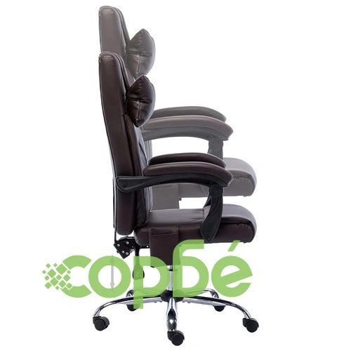 Масажен офис стол, кафяв, изкуствена кожа ➤ топ цена ➤ sorbe.bg