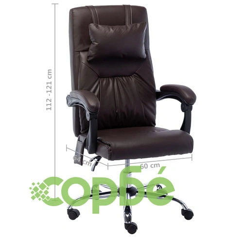 Масажен офис стол, кафяв, изкуствена кожа ➤ топ цена ➤ sorbe.bg