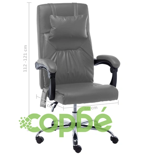 Масажен офис стол, антрацит, изкуствена кожа ➤ топ цена ➤ sorbe.bg