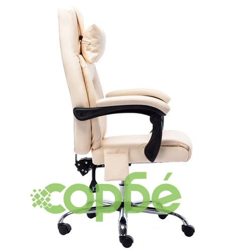 Масажен офис стол, кремав, изкуствена кожа ➤ топ цена ➤ sorbe.bg