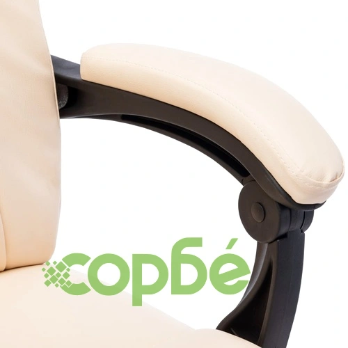 Масажен офис стол, кремав, изкуствена кожа ➤ топ цена ➤ sorbe.bg