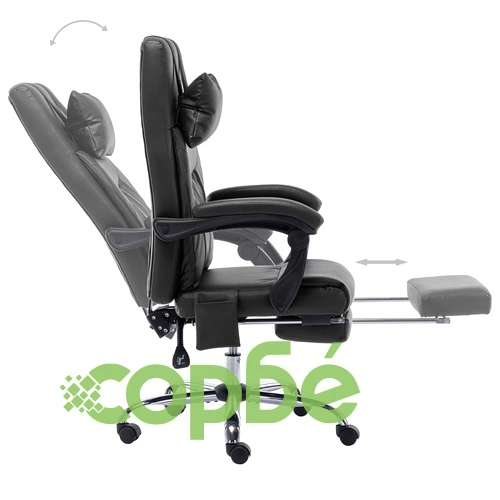 Масажен офис стол, черен, изкуствена кожа ➤ топ цена ➤ sorbe.bg