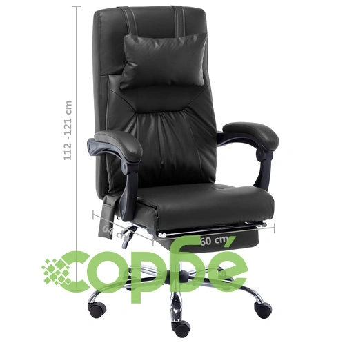 Масажен офис стол, черен, изкуствена кожа ➤ топ цена ➤ sorbe.bg