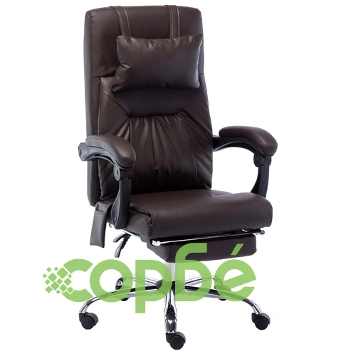 Масажен офис стол, кафяв, изкуствена кожа ➤ топ цена ➤ sorbe.bg