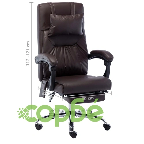 Масажен офис стол, кафяв, изкуствена кожа ➤ топ цена ➤ sorbe.bg