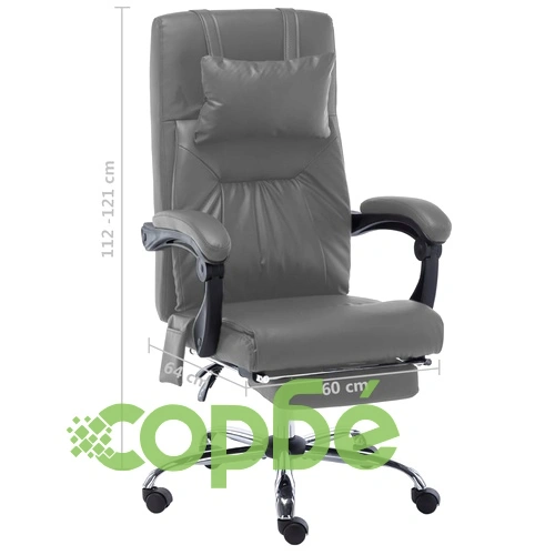 Масажен офис стол, антрацит, изкуствена кожа ➤ топ цена ➤ sorbe.bg
