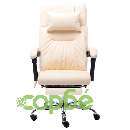 Масажен офис стол, кремав, изкуствена кожа ➤ топ цена ➤ sorbe.bg