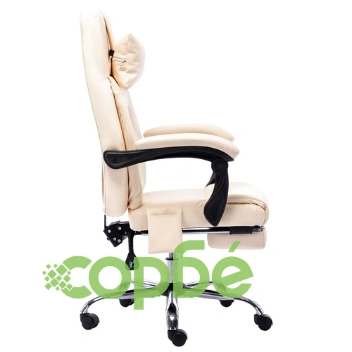 Масажен офис стол, кремав, изкуствена кожа ➤ топ цена ➤ sorbe.bg