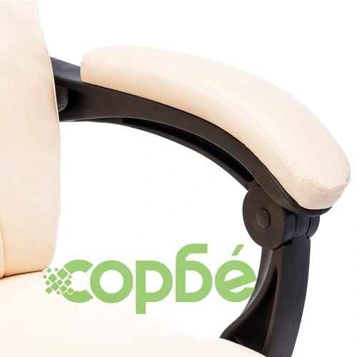 Масажен офис стол, кремав, изкуствена кожа ➤ топ цена ➤ sorbe.bg