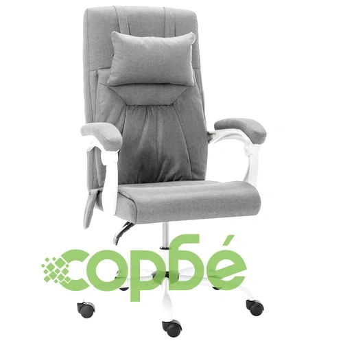 Масажен офис стол, сив, текстил ➤ топ цена ➤ sorbe.bg