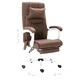 Масажен офис стол, кафяв, текстил