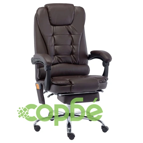 Масажен офис стол, кафяв, изкуствена кожа ➤ топ цена ➤ sorbe.bg
