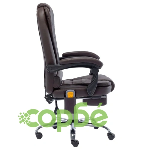 Масажен офис стол, кафяв, изкуствена кожа ➤ топ цена ➤ sorbe.bg