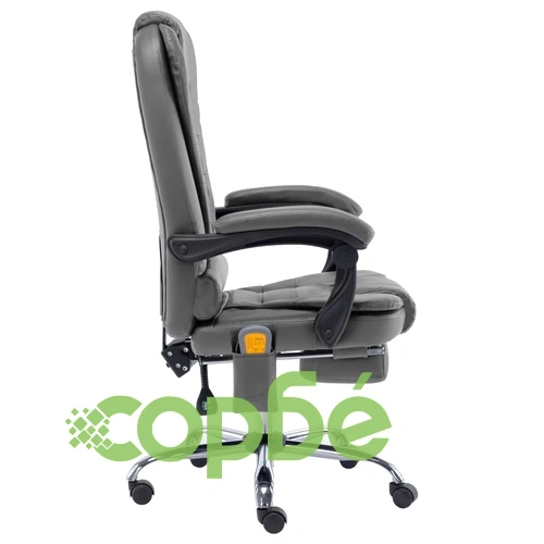 Масажен офис стол, антрацит, изкуствена кожа ➤ топ цена ➤ sorbe.bg