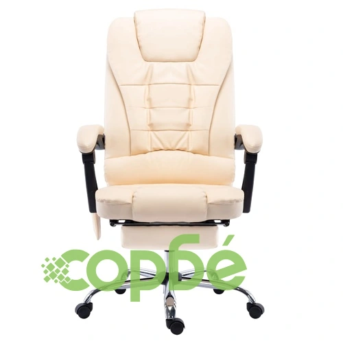 Масажен офис стол, кремав, изкуствена кожа ➤ топ цена ➤ sorbe.bg