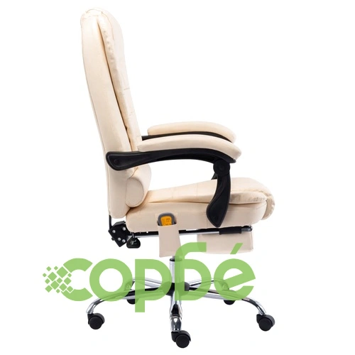 Масажен офис стол, кремав, изкуствена кожа ➤ топ цена ➤ sorbe.bg