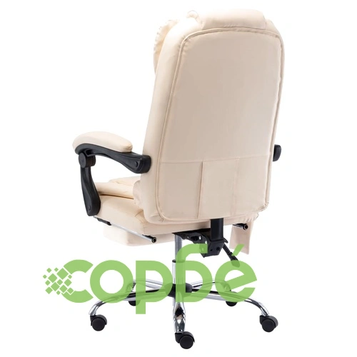 Масажен офис стол, кремав, изкуствена кожа ➤ топ цена ➤ sorbe.bg