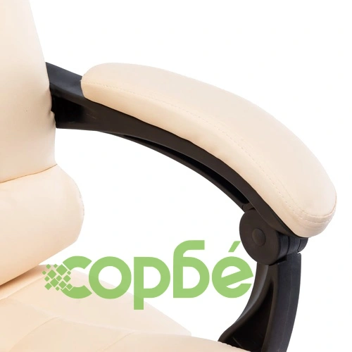 Масажен офис стол, кремав, изкуствена кожа ➤ топ цена ➤ sorbe.bg